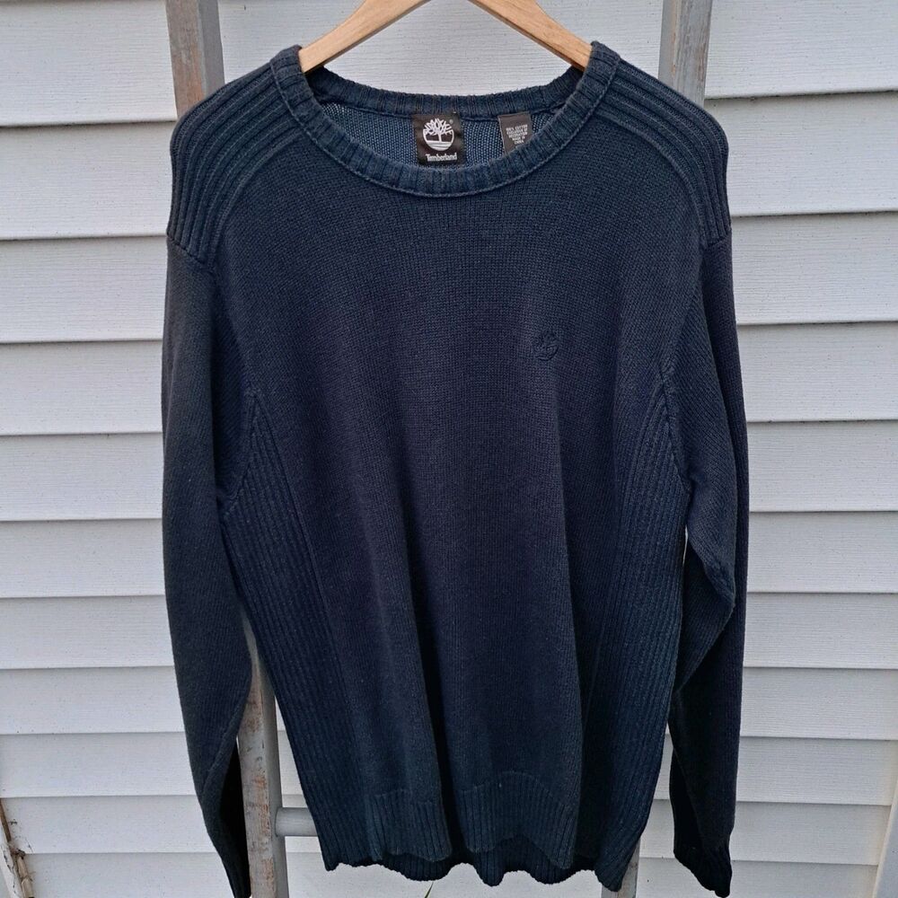 Vintage Timberland Y2k Knit Dark Blue Pullover Sweater Men's Large Long Sleeve